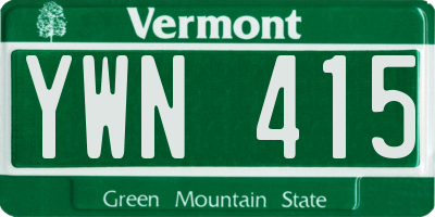VT license plate YWN415