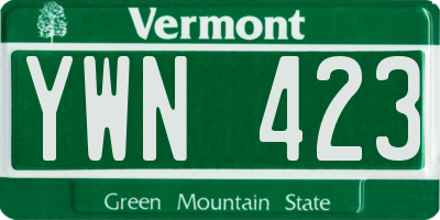 VT license plate YWN423