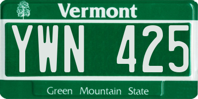 VT license plate YWN425