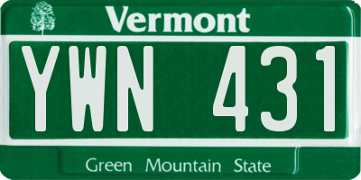 VT license plate YWN431