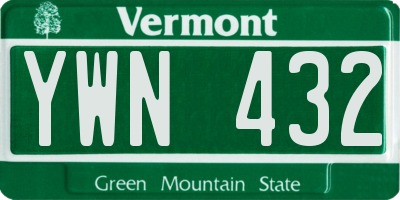 VT license plate YWN432