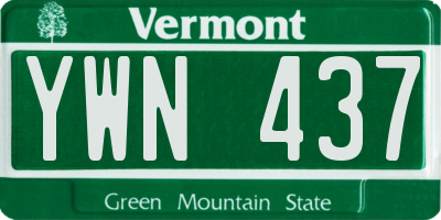 VT license plate YWN437