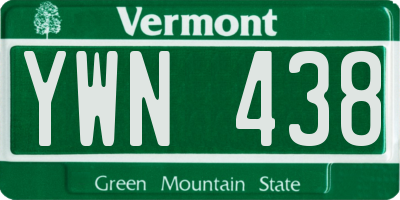 VT license plate YWN438