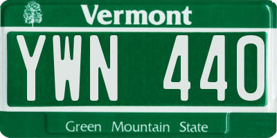 VT license plate YWN440