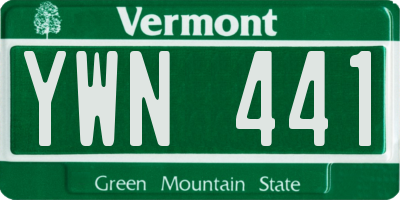 VT license plate YWN441