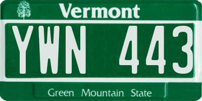 VT license plate YWN443