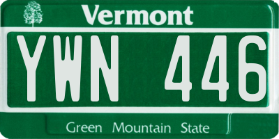 VT license plate YWN446