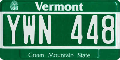 VT license plate YWN448