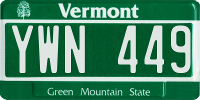 VT license plate YWN449