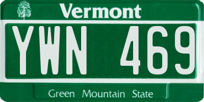 VT license plate YWN469