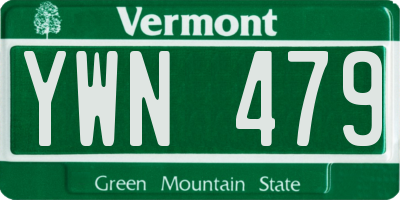 VT license plate YWN479