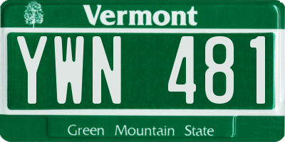 VT license plate YWN481