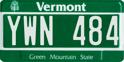VT license plate YWN484