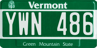 VT license plate YWN486