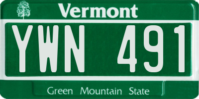 VT license plate YWN491