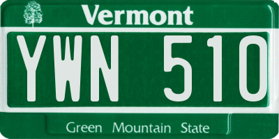 VT license plate YWN510
