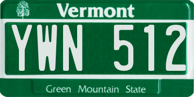 VT license plate YWN512