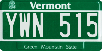 VT license plate YWN515
