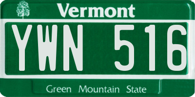VT license plate YWN516