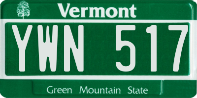 VT license plate YWN517
