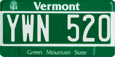 VT license plate YWN520
