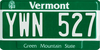 VT license plate YWN527