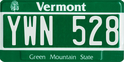 VT license plate YWN528