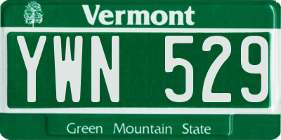 VT license plate YWN529