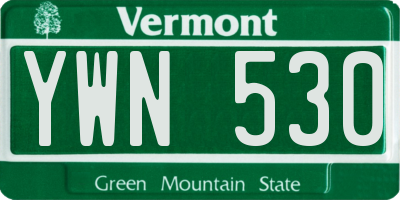 VT license plate YWN530