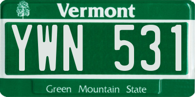 VT license plate YWN531