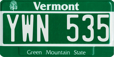VT license plate YWN535