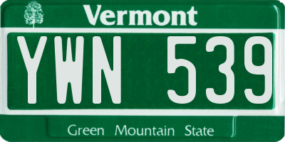 VT license plate YWN539