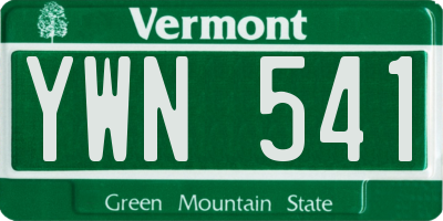 VT license plate YWN541