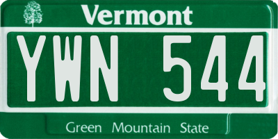 VT license plate YWN544