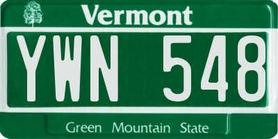 VT license plate YWN548