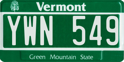 VT license plate YWN549