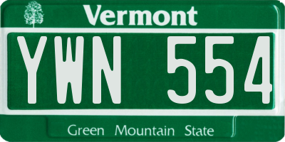VT license plate YWN554