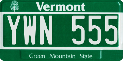 VT license plate YWN555
