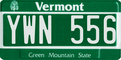 VT license plate YWN556