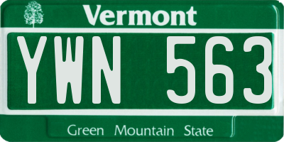 VT license plate YWN563