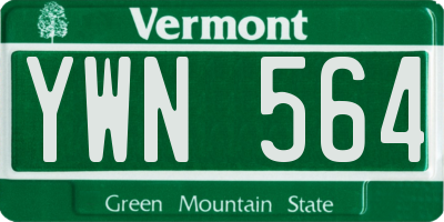 VT license plate YWN564
