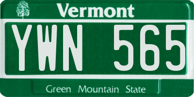 VT license plate YWN565