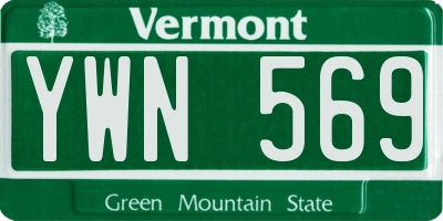 VT license plate YWN569