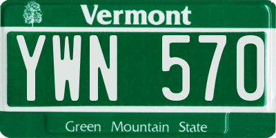 VT license plate YWN570