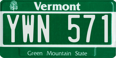 VT license plate YWN571