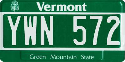 VT license plate YWN572