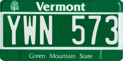 VT license plate YWN573