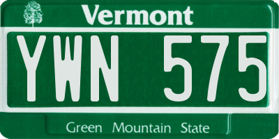 VT license plate YWN575