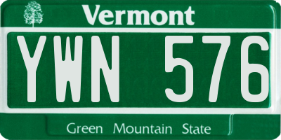 VT license plate YWN576