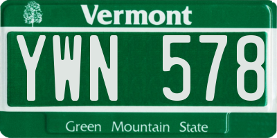 VT license plate YWN578
